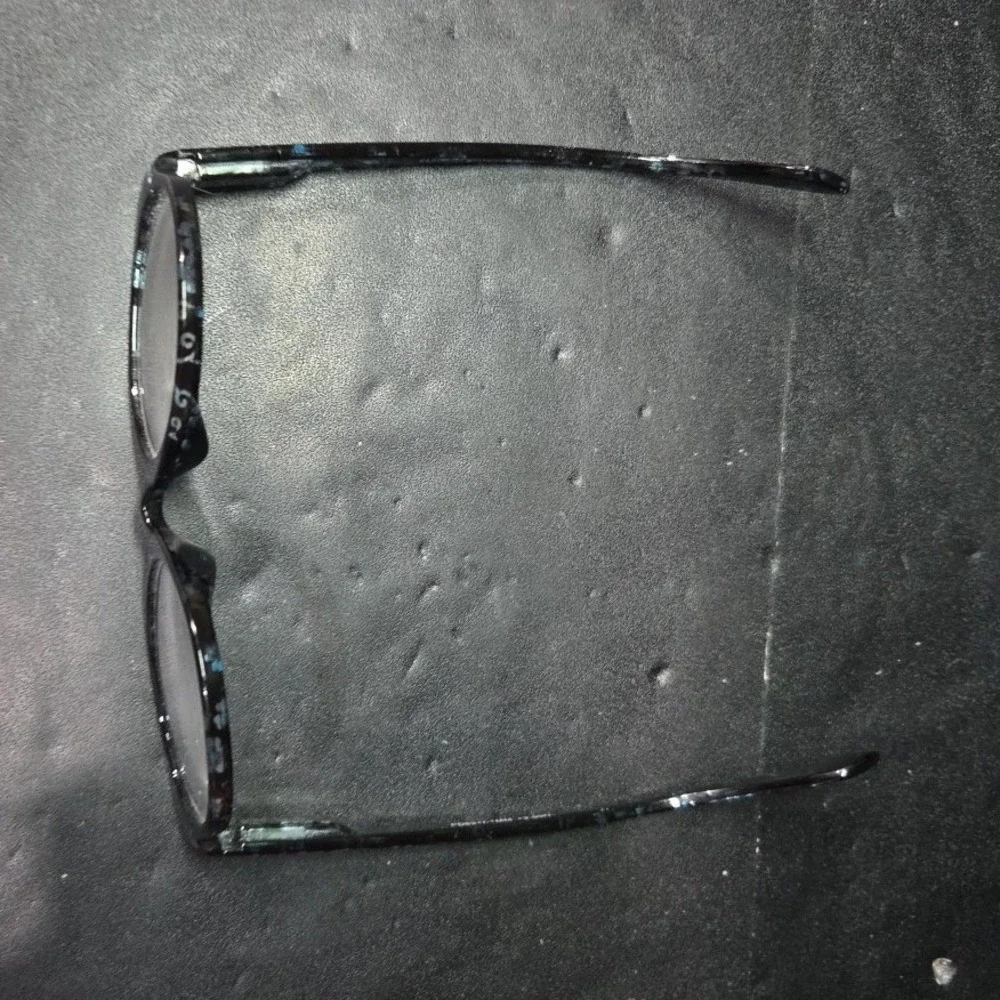 Aldi Blue Floral Round Reading‎ Glasses +2.00 Magnification 51798 Womens Black